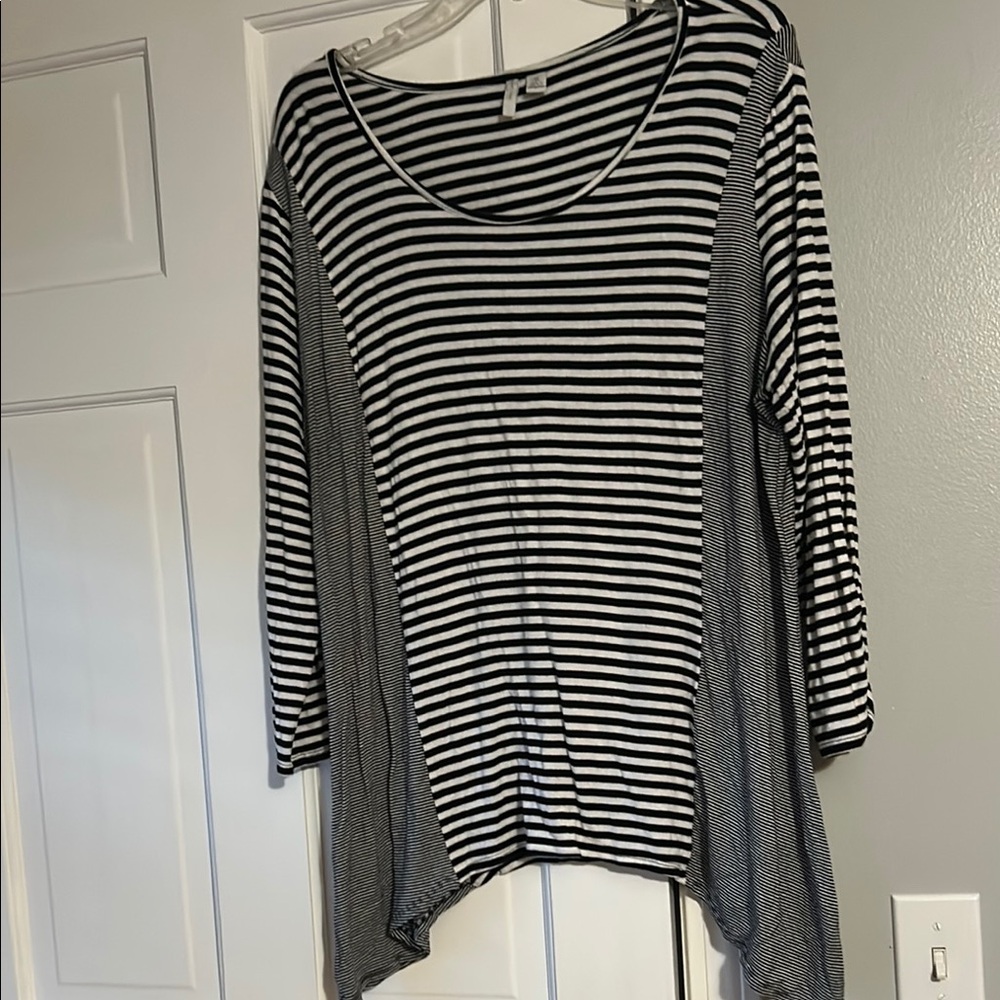 Striped Black and White Women's Top